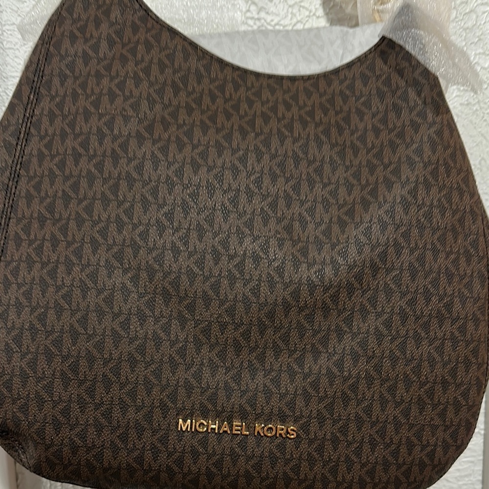 Michael Kors Large Chain Shoulder Tote “Lillie” Brown - Picture 3 of 8